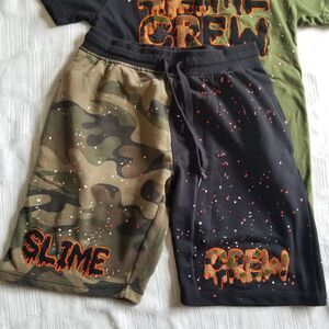 FWRD Denim Slime Crew Drip Tshirt and Shorts Outfit